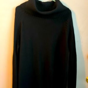 Time and try long turtleneck black sweater